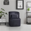 Pemberly Row Modern Glamour Velvet Slipper Accent Chair in Black