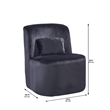 Pemberly Row Modern Glamour Velvet Slipper Accent Chair in Black