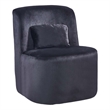 Pemberly Row Modern Glamour Velvet Slipper Accent Chair in Black