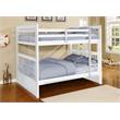 Pemberly Row Traditional Solid Wood Full/Full Bunk Bed with Slats in White