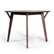 Pemberly Row Modern / Contemporary Round Dining Table in Walnut