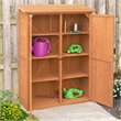 Pemberly Row Multi Compartment Wood Storage Cabinet in Medium Brown