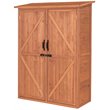 Pemberly Row Multi Compartment Wood Storage Cabinet in Medium Brown