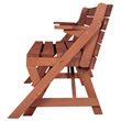 Pemberly Row Wood Convertible Picnic Table & Garden Bench in Medium Brown