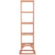 Pemberly Row Contemporary 5-Shelf Wood Tower Plant Stand in Medium Brown