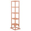 Pemberly Row Contemporary 5-Shelf Wood Tower Plant Stand in Medium Brown