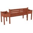 Pemberly Row Wood Planter Bench with Slanted Back Rest in Medium Brown