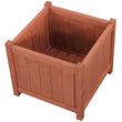 Pemberly Row Contemporary Square Wood Patio Planter Box in Medium Brown