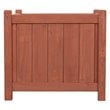 Pemberly Row Contemporary Square Wood Patio Planter Box in Medium Brown