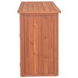 Pemberly Row Wood Short Display and Hideaway Storage Cabinet in Medium Brown