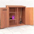Pemberly Row 2-Adjustable Shelves Medium Wood Storage Shed in Brown