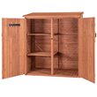 Pemberly Row 2-Adjustable Shelves Medium Wood Storage Shed in Brown