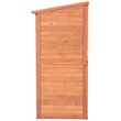 Pemberly Row 2-Adjustable Shelves Medium Wood Storage Shed in Brown