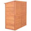 Pemberly Row 2-Adjustable Shelves Medium Wood Storage Shed in Brown
