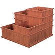 Pemberly Row 4 Separate Compartments Wood Planter in Medium Brown