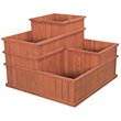 Pemberly Row 4 Separate Compartments Wood Planter in Medium Brown