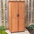 Pemberly Row Farmhouse Wood Vertical Storage Shed in Medium Brown