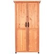 Pemberly Row Farmhouse Wood Vertical Storage Shed in Medium Brown