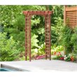 Pemberly Row Wood Double Lattice Panels Arbor in Medium Brown