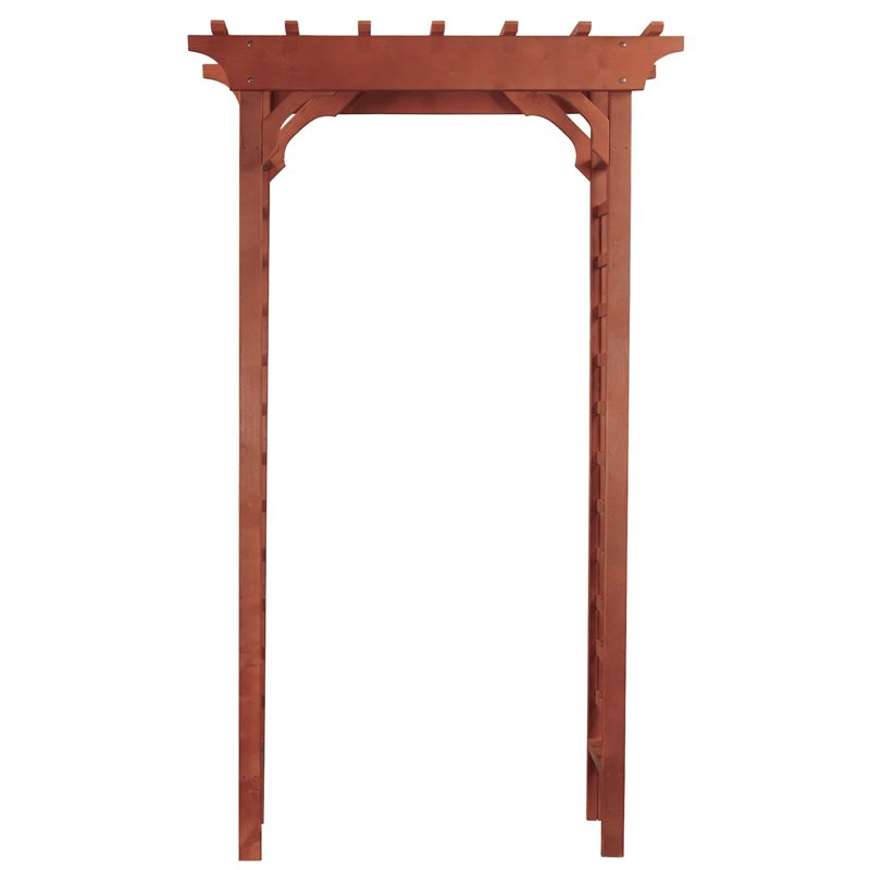 Pemberly Row Wood Double Lattice Panels Arbor in Medium Brown