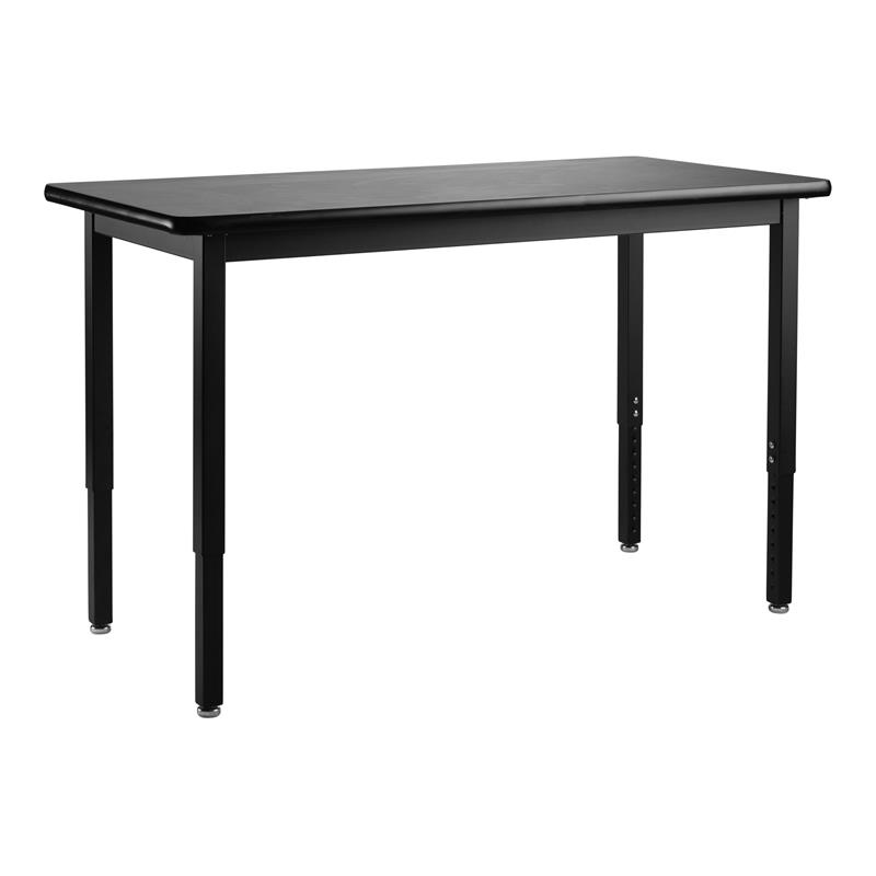 Pemberley Row High-Pressure Laminate Black Science Lab Table Rectangular Adjustable 24