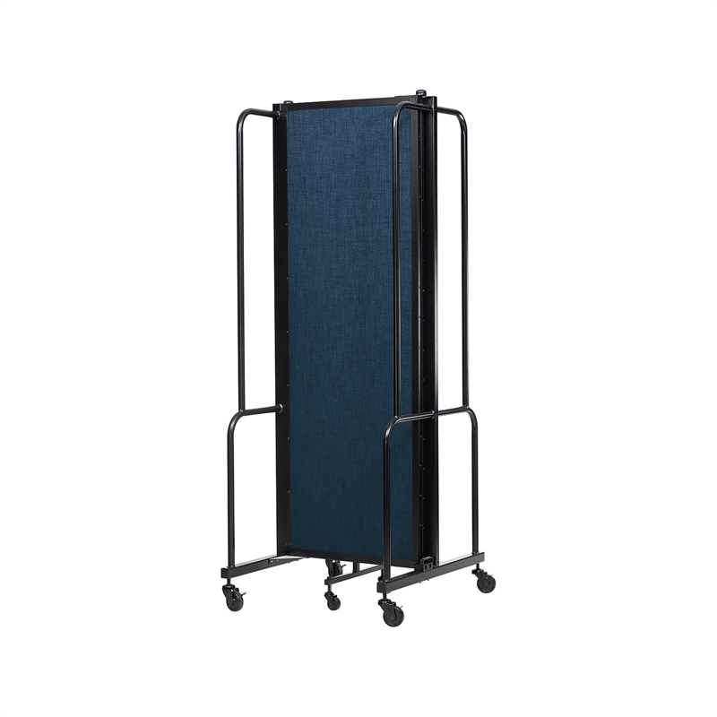 Pemberly Row 6ft Modern Metal Room Divider with 3 Sections in Blue