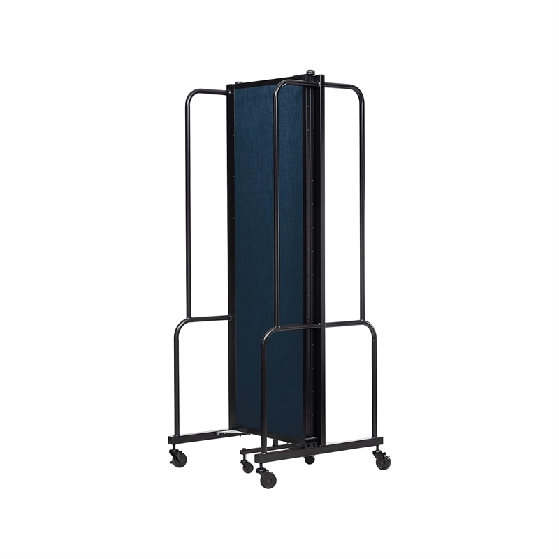 Pemberly Row 6ft Modern Metal Room Divider with 3 Sections in Blue