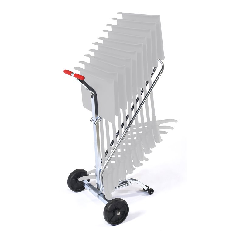 Pemberly Row Modern Steel Metal Dolly for 10 Melody Music Stands in Zinc Silver