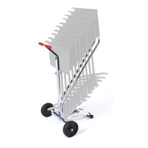 Pemberly Row Modern Steel Metal Dolly for 10 Melody Music Stands in Zinc Silver