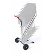 Pemberly Row Modern Steel Metal Dolly for 10 Melody Music Stands in Zinc Silver