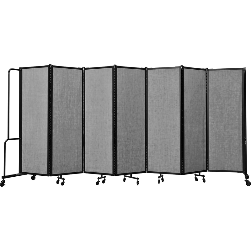 Pemberly Row 6ft Modern Metal Room Divider with 7 Sections in Gray