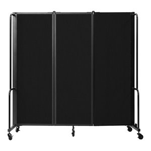 Pemberly Row 6ft Modern Metal Room Divider with 3 Sections in Black
