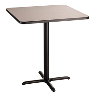 Pemberly Row 36&quot Square Modern Wood Cafe Table with X-Base in Gray Nebula