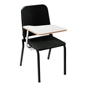 Pemberly Row 33.5&quot Right Plastic Melody Music Stack Chair in Black