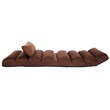 Pemberly Row Contemporary Suede Folding Lazy Sofa Chair with Pillow in Coffee