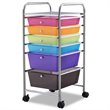 Pemberly Row Scrapbook Paper Rolling Storage Cart with 6 Drawers in Gray