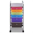 Pemberly Row Scrapbook Paper Rolling Storage Cart with 6 Drawers in Gray