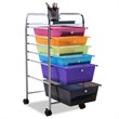 Pemberly Row Scrapbook Paper Rolling Storage Cart with 6 Drawers in Gray
