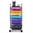 Pemberly Row Scrapbook Paper Rolling Storage Cart with 6 Drawers in Gray