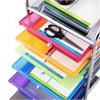 Pemberly Row Scrapbook Paper Rolling Storage Cart with 6 Drawers in Gray