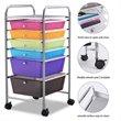 Pemberly Row Scrapbook Paper Rolling Storage Cart with 6 Drawers in Gray