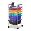 Pemberly Row Scrapbook Paper Rolling Storage Cart with 6 Drawers in Gray