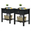 Pemberly Row Contemporary MDF Wood Nightstands in Black (Set of 2)