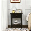 Pemberly Row Contemporary MDF Wood Nightstands in Black (Set of 2)