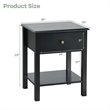 Pemberly Row Contemporary MDF Wood Nightstands in Black (Set of 2)