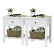 Pemberly Row Contemporary MDF Wood Nightstands in White (Set of 2)