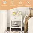 Pemberly Row Contemporary MDF Wood Nightstands in White (Set of 2)