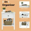 Pemberly Row Contemporary MDF Wood Nightstands in White (Set of 2)