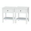 Pemberly Row Contemporary MDF Wood Nightstands in White (Set of 2)
