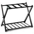 Pemberly Row Folding Luggage Rack w/ Shoe Storage Holder in Black (Set of 2)